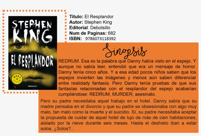 ¡hola Después De Cuatro Meses De Ausencia Las Traigo - El Resplandor [book], transparent png #2387032