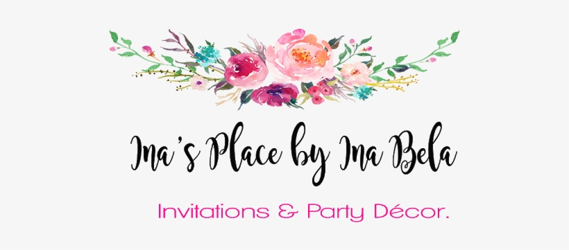 Ina's Place Invitations & Party Supplies - Pink Floral Border For Signs, transparent png #2387973