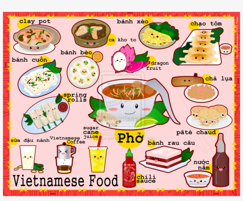 Vietnam Clipart Pho - Các Món Ăn Tiếng Anh, transparent png #2388856
