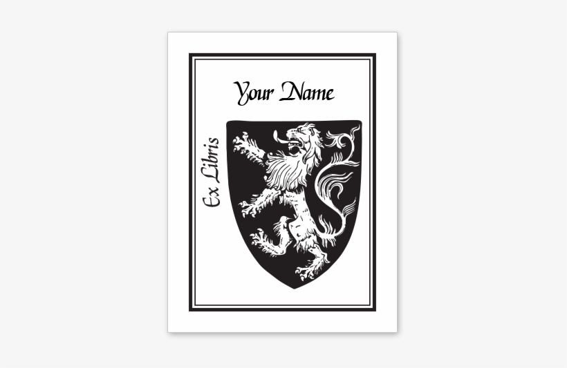 Rampant Lion Bookplate • Ex Libris Your Name • White - Complete Guide To Heraldry By Arthur Charles Fox-davies, transparent png #2388878