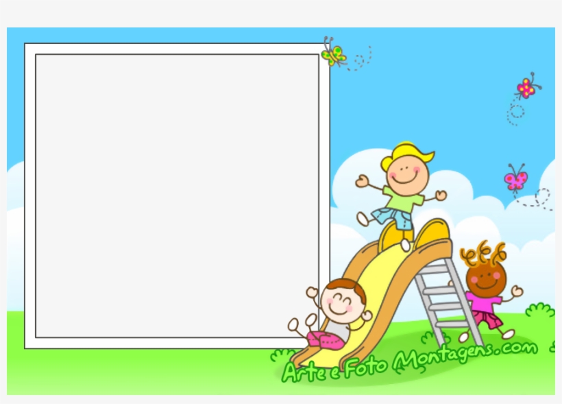 Molduras - Children Playing Cartoon, transparent png #2389674