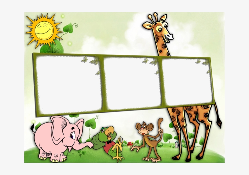 Moldura Safari Infantil Png - Cartoon, transparent png #2390095