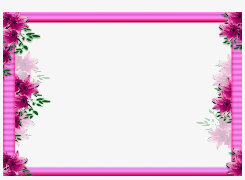 Moldura Vermelha Com Flores - Picture Frame, transparent png #2390354