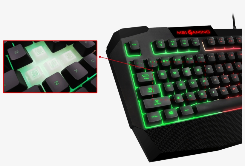 Gaming Keyboard Gives Gamers An Excellent Responsive - Msi Interceptor Ds4200 Gaming Keyboard Anti-ghosting, transparent png #2392423