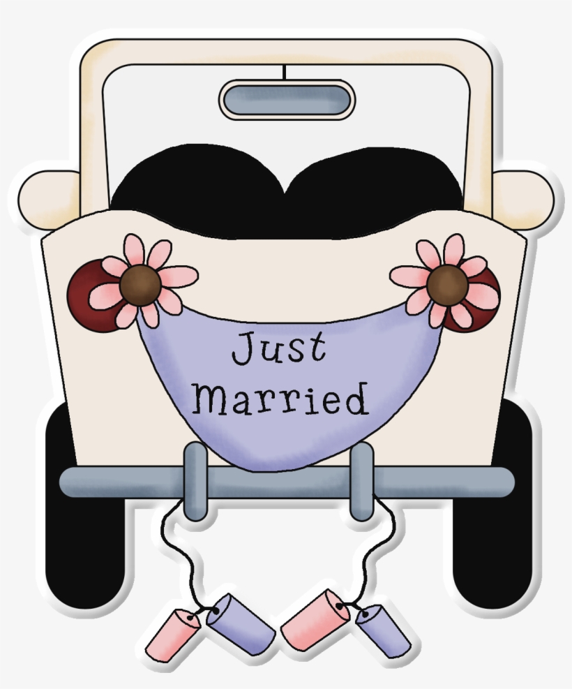 Photo By @selmabuenoaltran - Just Married, Car With Banner And Cans Card, transparent png #2392742