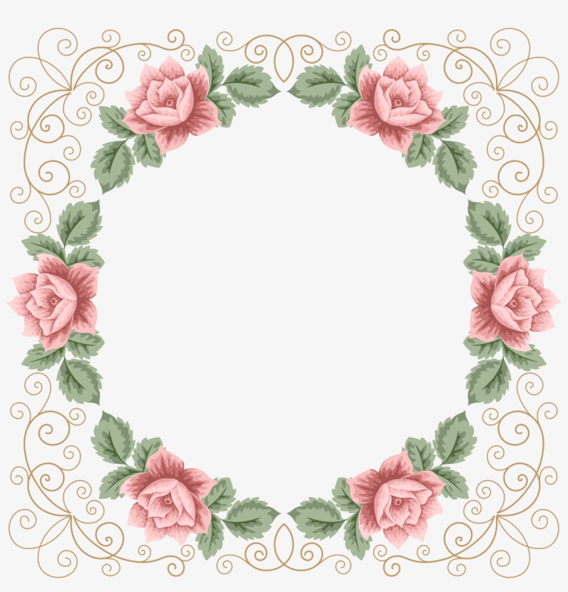 Freedesignfile Com Floral Frame Decoupage Flowers Pinterest - Moldura Rosê Casamento, transparent png #2392746
