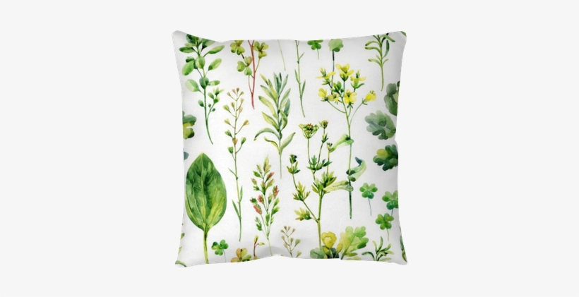 Watercolor Meadow Weeds And Herbs Seamless Pattern - Watercolor Painting, transparent png #2393493