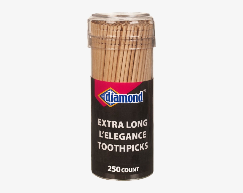 Extra Long 250 Diamond L'elegance Wooden Round 4" Toothpicks - Diamond Elegance Long Toothpicks, 250-count, transparent png #2393966