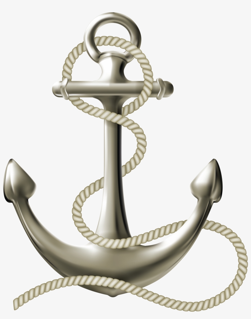 Nautical Rope Png - Gold Anchor Shower Curtain, transparent png #2394083