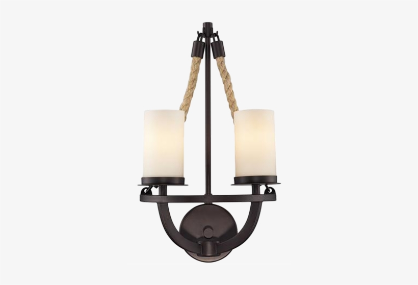 Elk Lighting-63040-2-natural Rope - Two Light Wall, transparent png #2394127
