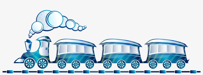 Subway Clipart Blue Train - Long Blue Train Cartoon, transparent png #2394427