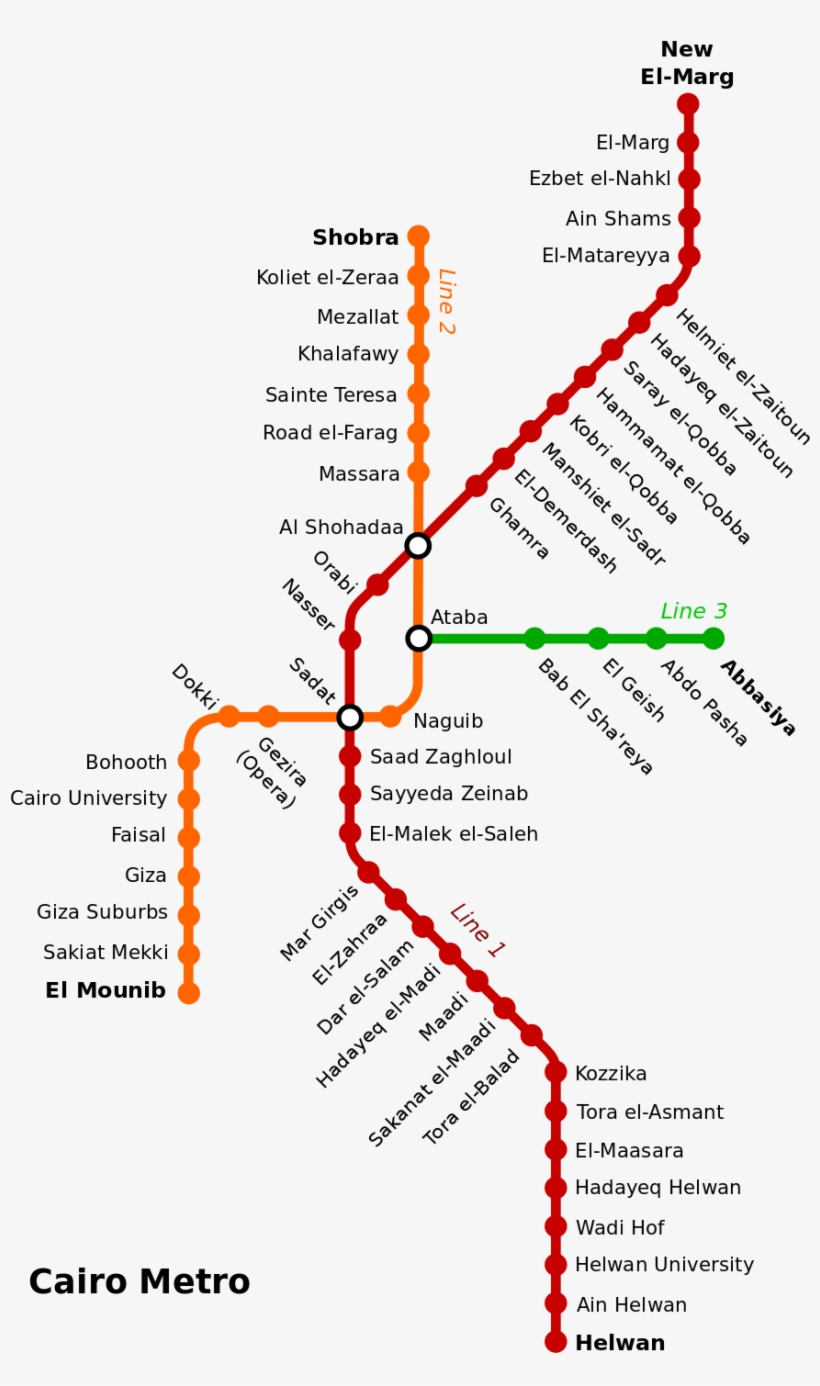 Cairo Metro Map - Mappa Metropolitana Cairo, transparent png #2394468