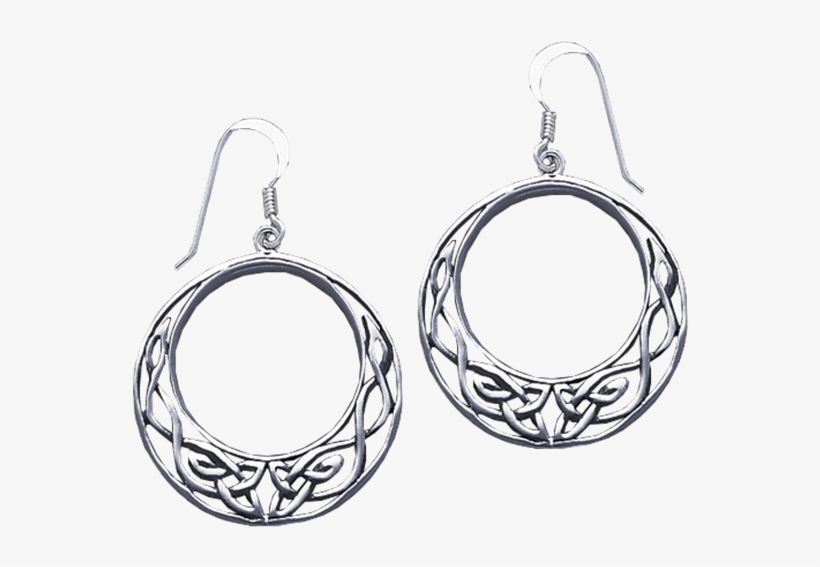 White Bronze Open Circle Celtic Knot Earrings - "open Circle Celtic Knot Earrings", transparent png #2394690