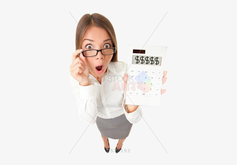 Stock Photo Of Shocked Brunette Asian Businesswoman - Accountant Business Woman, transparent png #2397150