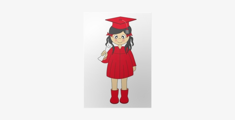 Niña Con Traje Y Diploma De Graduación Poster • Pixers® - Kids Graduation Art Clips, transparent png #2398049