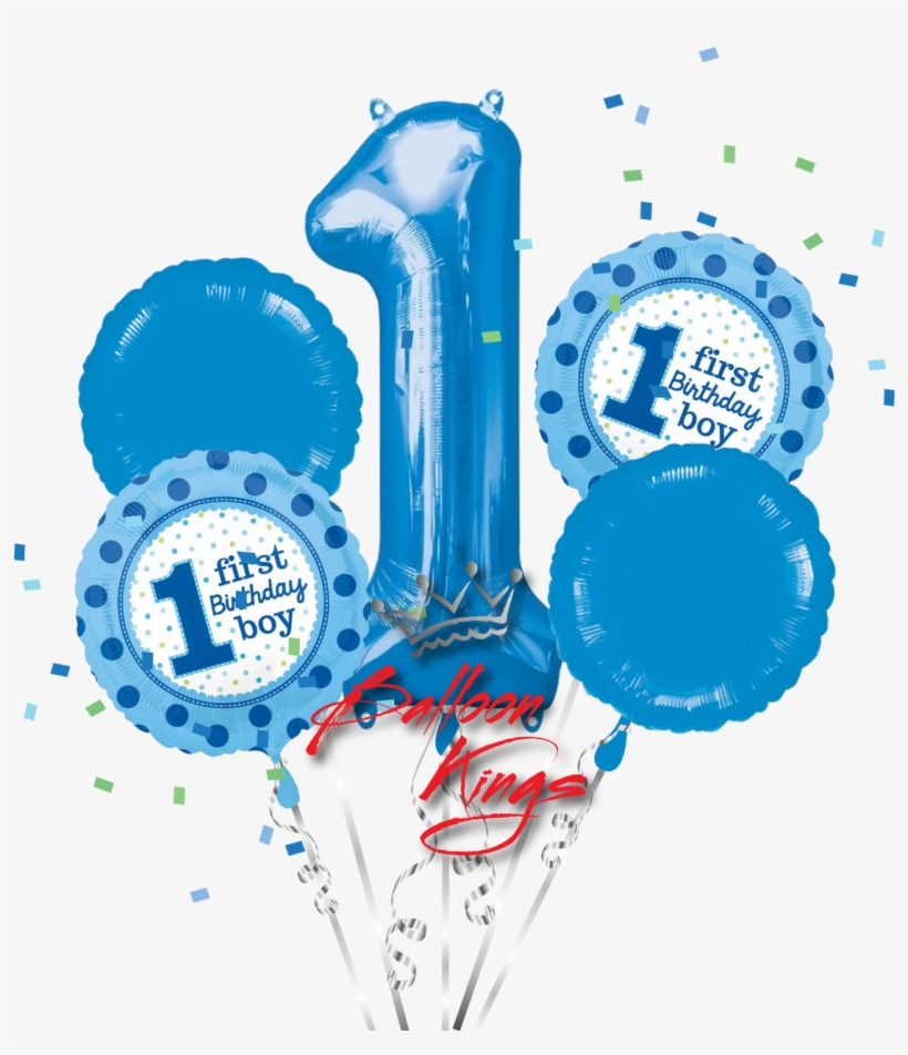 1st Birthday Boy Bouquet Balloon Kings - First Birthday Images For Boy, transparent png #2398296