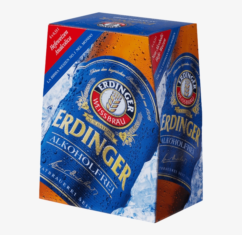 Alkoholfrei Karton6x03 - Erdinger Non Alcoholic Beer, transparent png #2398396