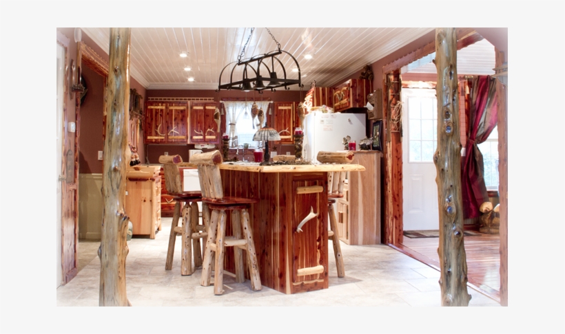 Red Cedar Kitchen Cabinets With Bar, Cedar Kitchen Cabinets