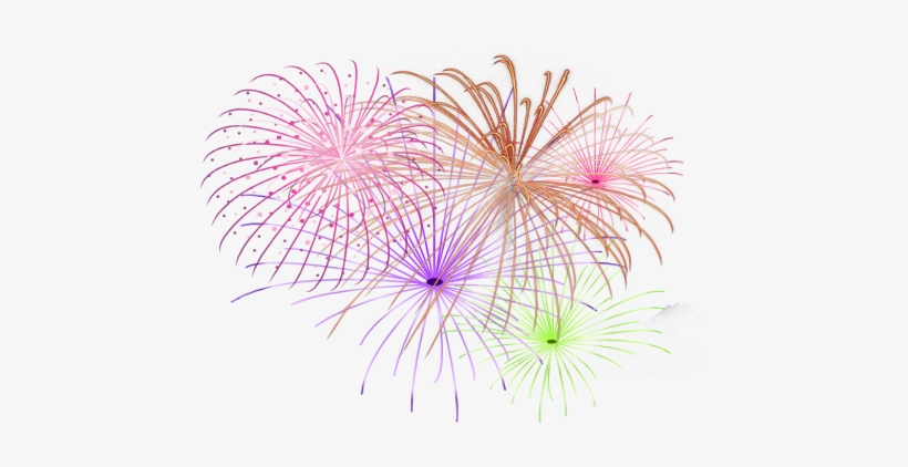 Fireworks Clipart Png - Pink Blue And Yellow Fireworks Transparent, transparent png #240445