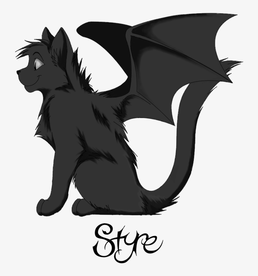Demon Cat Styre - Black Cat With Wings, transparent png #240595