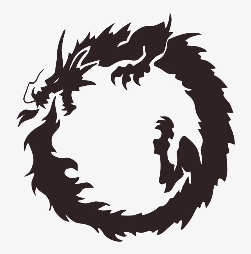Ouroboros Chinese Dragon Japanese Dragon Drawing Free - Japanese Dragon Shower Curtain, transparent png #240674