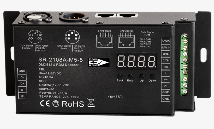 16bit Dmx Pwm Decoder For Stage Lights, View Computer - Led Controller Sr-2108a-m5-3 Dmx / Rdm 5x8a - Pwm Select, transparent png #240726