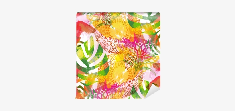Tropical Background With Watercolor Effect - Textile, transparent png #240868