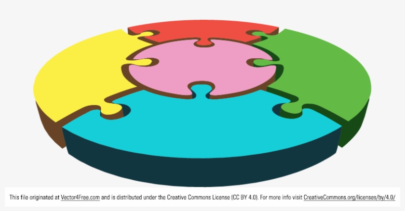 Free Circular Puzzle Vector - 5 Puzzle Pieces Png, transparent png #241084