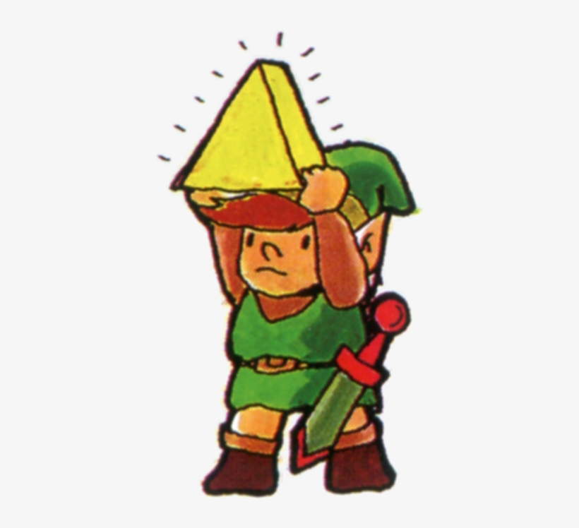 Link Holding Up A Triforce Piece - Legend Of Zelda Original Link, transparent png #241597