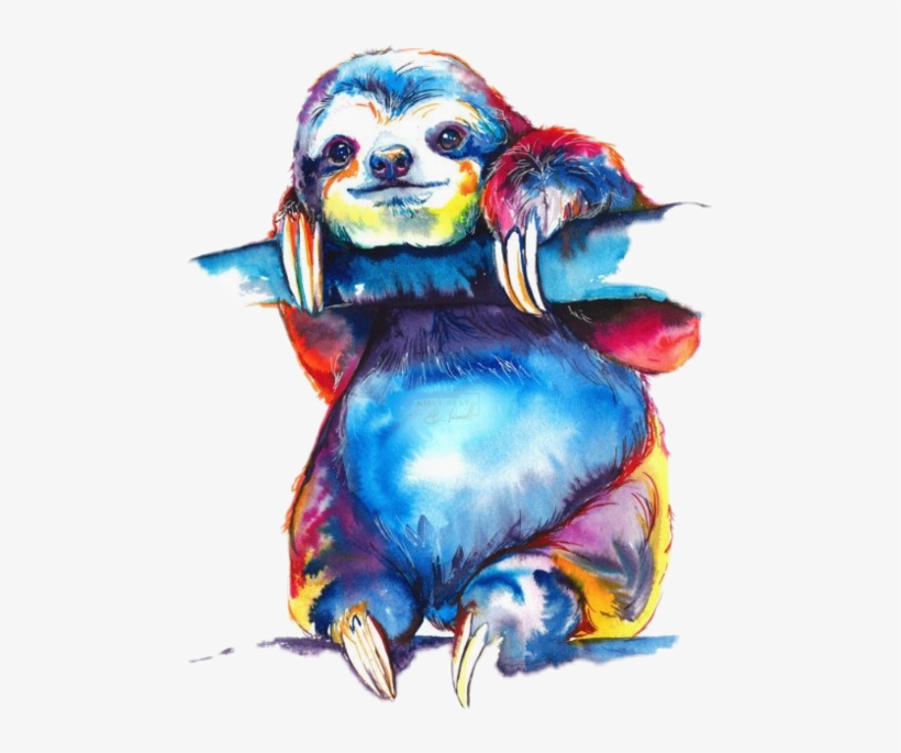 Colorful Sloth, transparent png #242913