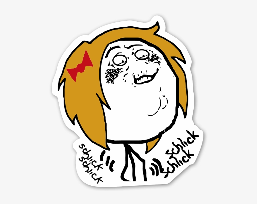 Fap Fap Schlick Chic Rage Face Sticker - Fap Meme, transparent png #242982