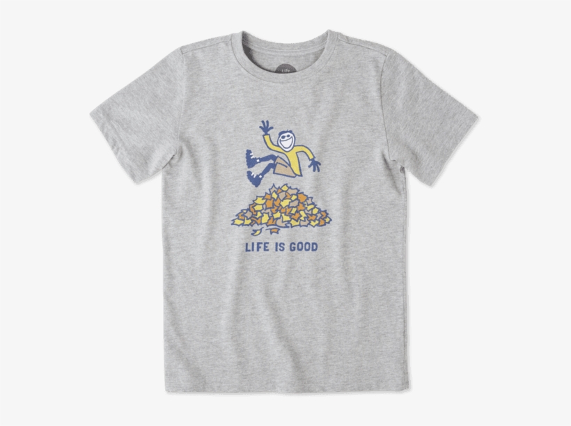 Boys Jake Leaf Pile Crusher Tee - Life Is Good Boys Jake Leaf Pile Crusher Tee, transparent png #243517