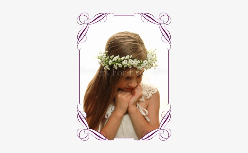 Silk Artificial White Wedding Floral Crown / Halo With - Flower Bouquet, transparent png #244337
