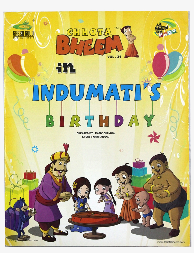 Chhota Bheem In Indumati's Birthday - Bheem Invitation Card For Birthday, transparent png #245238