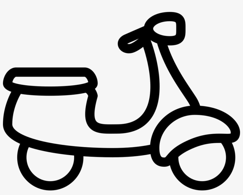 Motorcycle Comments - Scooter Cartioon Black And White, transparent png #245936