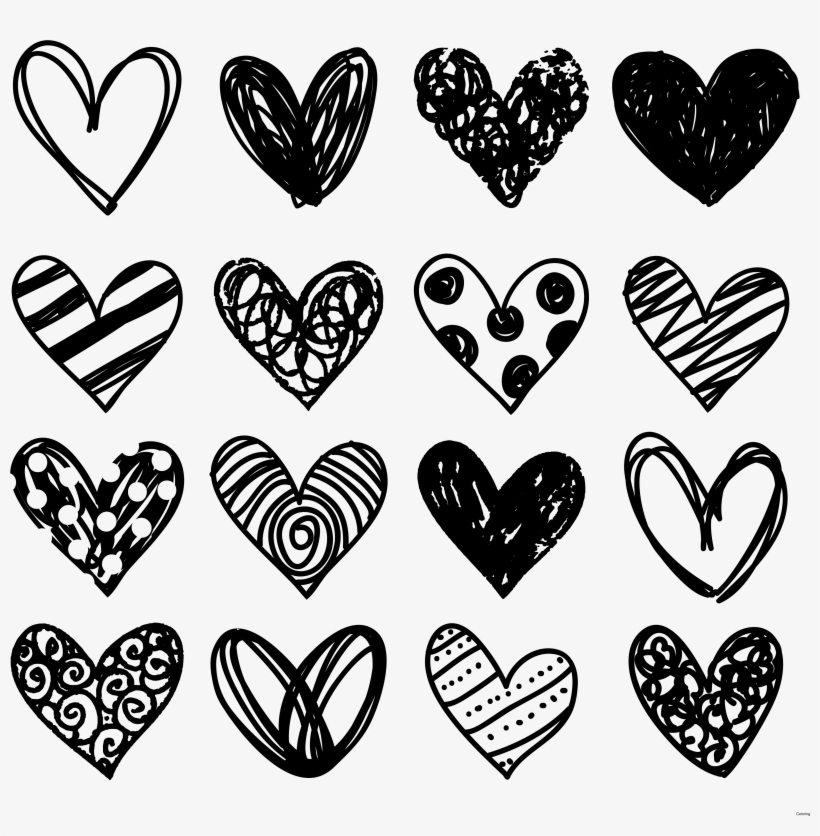 Drawing Heart Doodle Clip Art - Diary Planner 2018: Simple Diary Planner 2018, Planner, transparent png #246134
