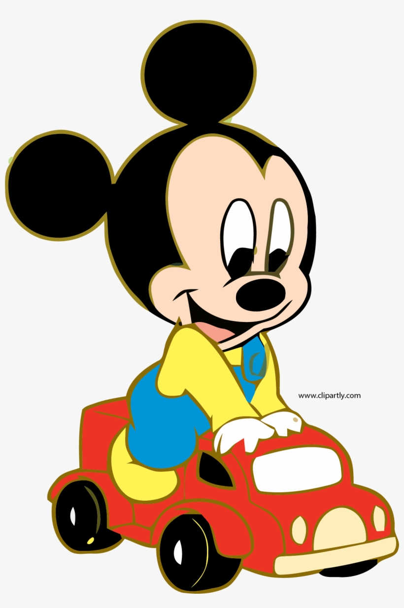 Mickey Toy Car Driving Clipart Png - Baby Mickey Clipart, transparent png #246284