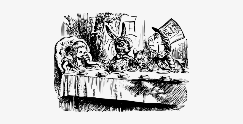 Alice In Wonderland Tea Party Carroll Mad - Mad Hatter's Tea Party Tenniel, transparent png #246725