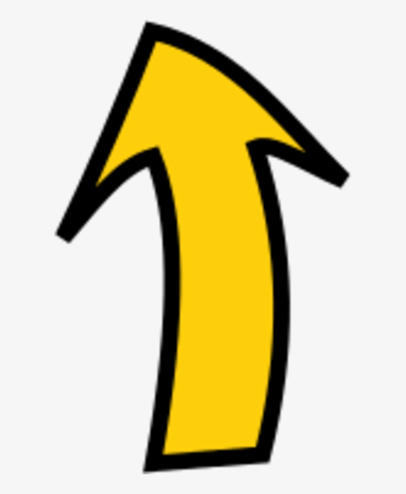 Arrow Pointing Up - Yellow Curved Arrow Clipart, transparent png #246827