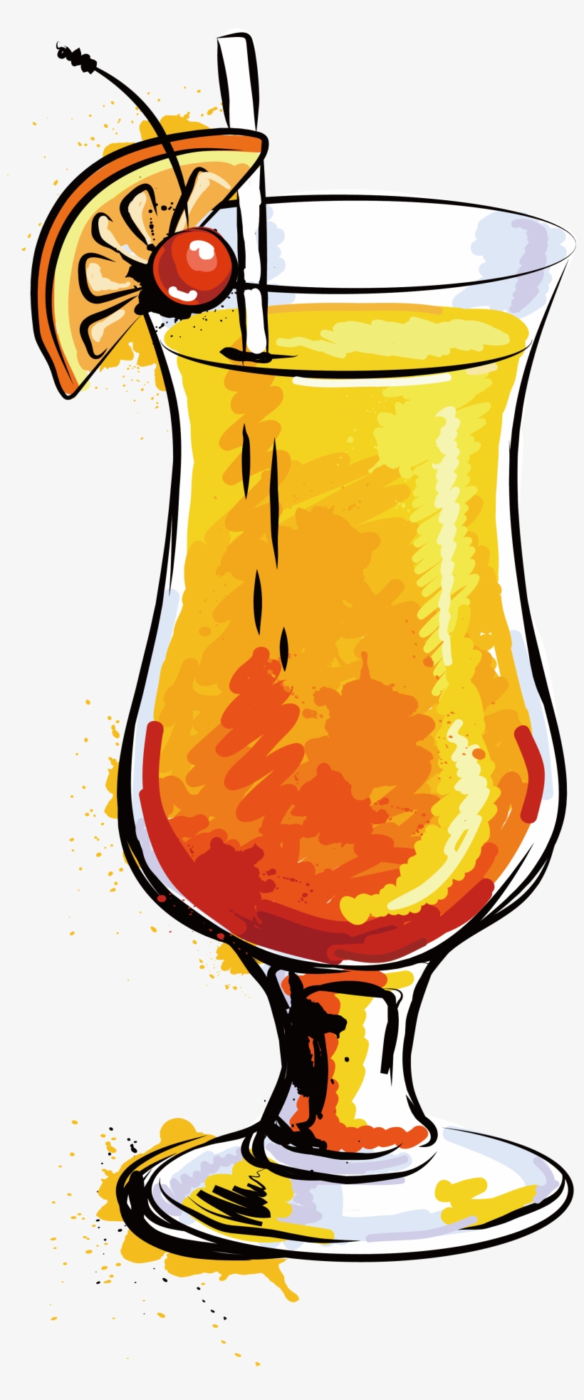 Cocktail Orange Juice Mojito Clip Art Summer - Drink, transparent png #247911