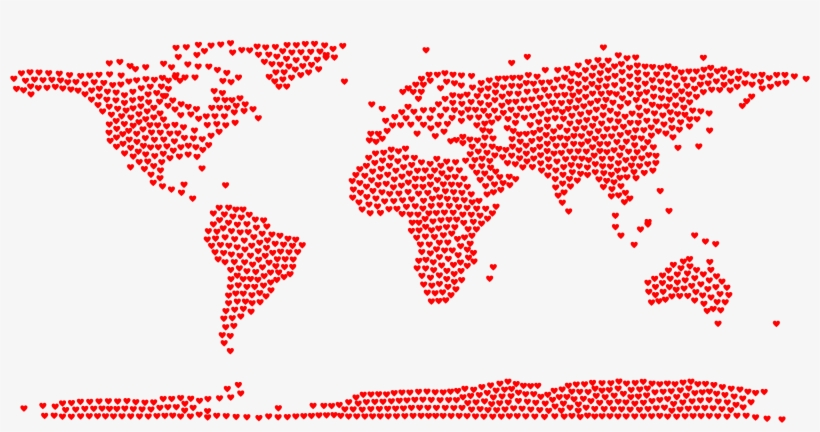 This Free Icons Png Design Of Hearts World Map, transparent png #248262