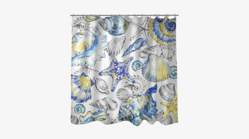 Hand Painted Seashells Pattern - Motif, transparent png #248342
