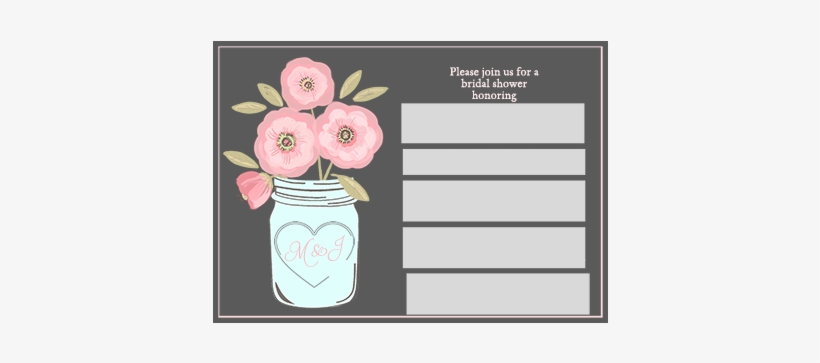Error Message - Mason Jar Bridal Shower Invitations, Watercolor Flowers,, transparent png #248413