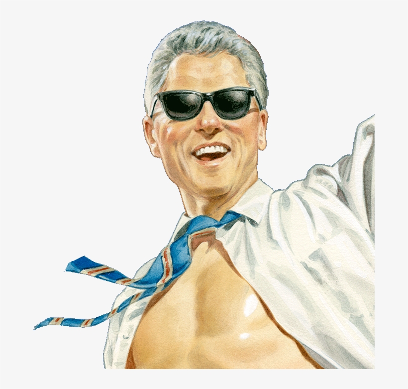 Bill Clinton Png - Funny Bill Clinton Painting, transparent png #248437