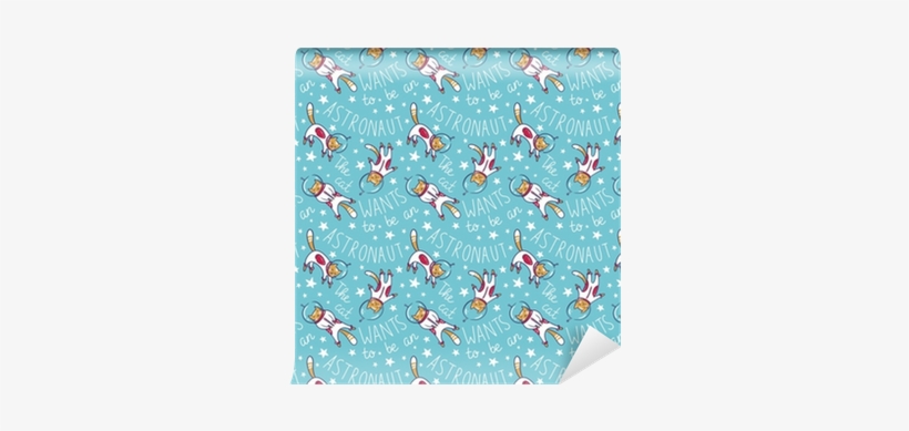 Funny Cat Astronaut In Space, Vector Seamless Pattern - Duck, transparent png #248566