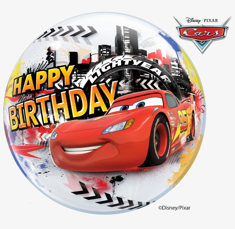 22″ Disney Lightning Mcqueen Birthday Bubble - Mcqueen Cars Happy Birthday, transparent png #249375