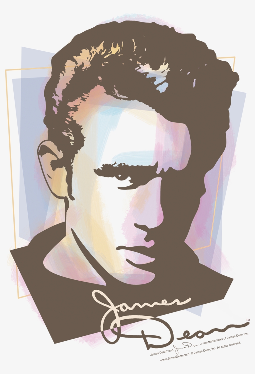 James Dean Watercolor Dean Men's Regular Fit T-shirt - Dean/watercolor Dean Junior Sheer In Cream, Girl's,, transparent png #249697