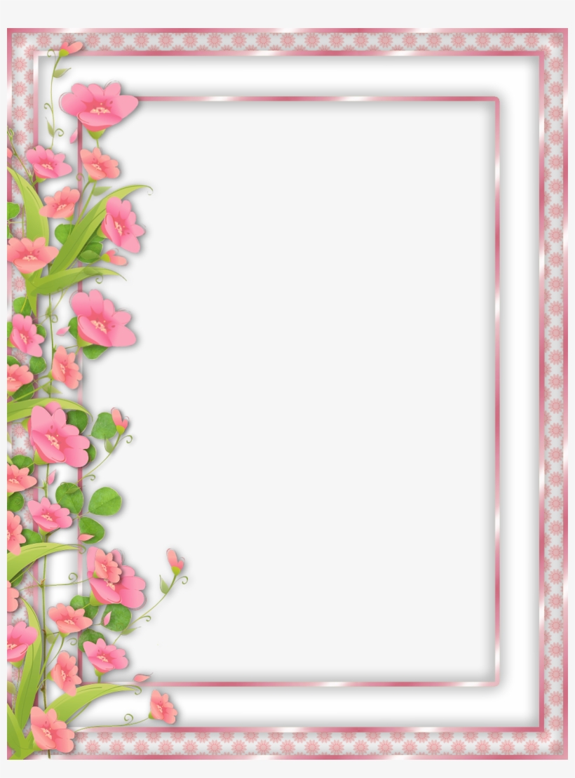 Pink Transparent With Flowers - Pink Flower Frames And Borders Png, transparent png #249849