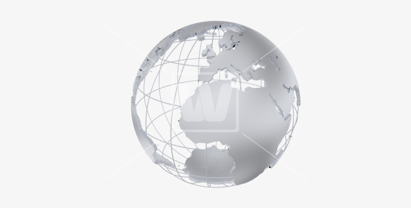 Silver Metal Globe - Silver Globe Transparent Background, transparent png #249941