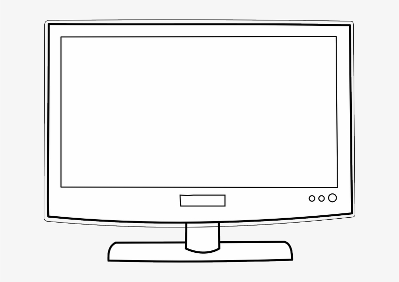 Tv, Flat, Hdtv, Lcd, Plasma, Screen, Television - Clipart Of Television Black And White, transparent png #2400567